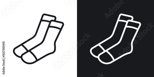 Socks vector icon. Design graphic in outline style illustration.
