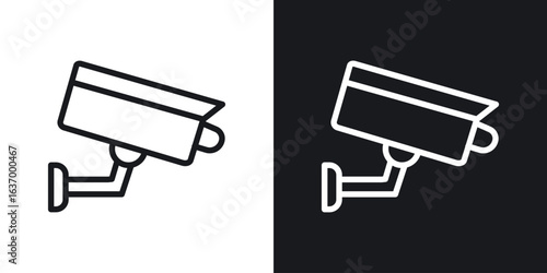 Security Camera vector icon. Design graphic in outline style illustration.