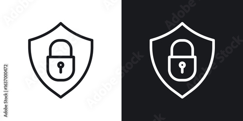 Security vector icon. Design graphic in outline style illustration.