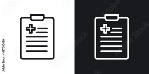 Prescription vector icon. Design graphic in outline style illustration.