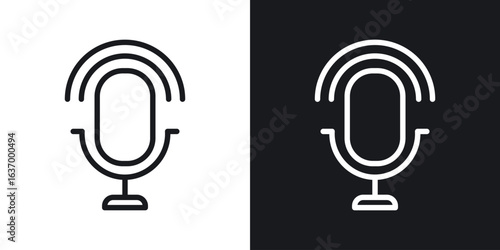 Podcast vector icon. Design graphic in outline style illustration.