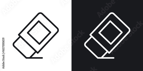 Eraser vector icon. Design graphic in outline style illustration.