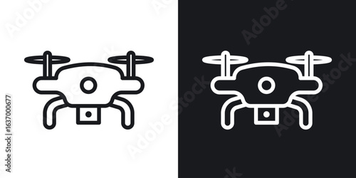 Drone vector icon. Design graphic in outline style illustration.