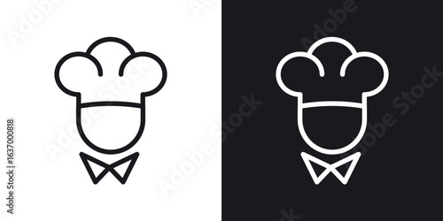 chef vector icon. Design graphic in outline style illustration.