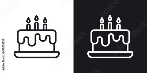 Cake vector icon. Design graphic in outline style illustration.