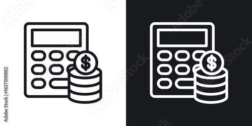 Budget vector icon. Design graphic in outline style illustration.