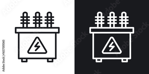 Transformer vector icon. Design graphic in outline style illustration.