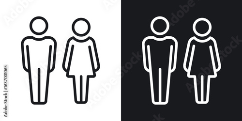 Toilet vector icon. Design graphic in outline style illustration.
