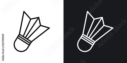 Shuttlecock vector icon. Design graphic in outline style illustration.
