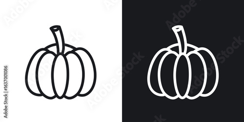 Pumpkin vector icon. Design graphic in outline style illustration.
