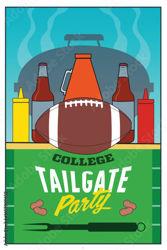 A poster for a college tailgate party.