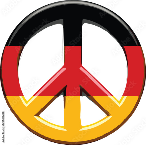 German Peace Symbol Flag 3D Rendering