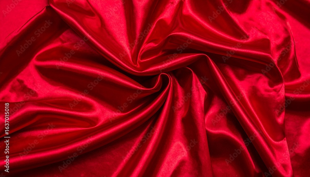 Obraz premium Deep red satin fabric folds