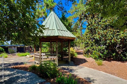 Gazebo at Sandhills Horticultural Gardens, Pinehurst, North Carolina, USA	
