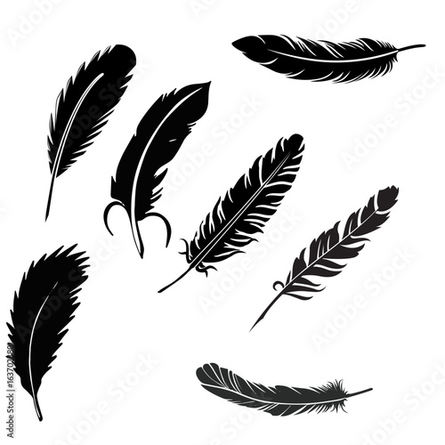 A delicate white feather drifts gracefully in the air, symbolizing lightness, purity, peace, and gentle beauty.