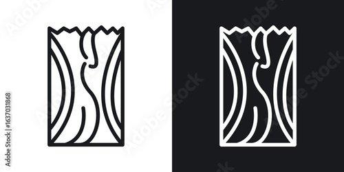 Wood board icon web design element. line icon