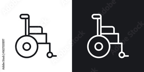 Wheelchair icon web design element. line icon