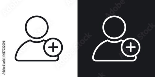 User add icon web design element. line icon
