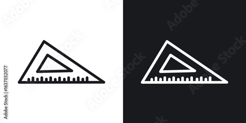 Triangle ruler icon web design element. line icon