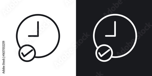 Time check icon web design element. line icon