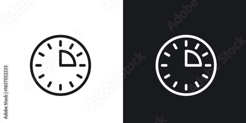Time quarter past icon web design element. line icon