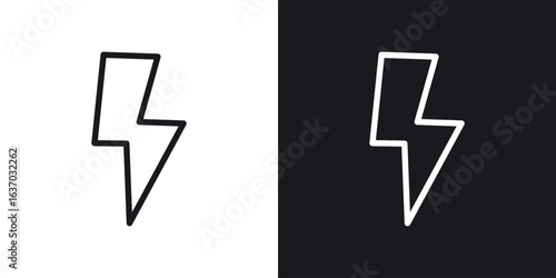 Thunder bolt icon web design element. line icon