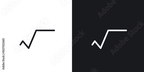 Square root icon web design element. line icon