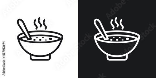 Soup icon web design element. line icon
