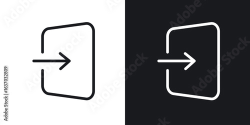 Sign out icon web design element. line icon