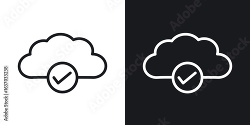 Saved to drive icon web design element. line icon