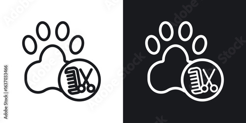 Pet grooming icon web design element. line icon