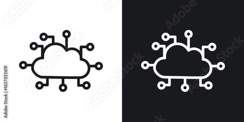 Network cloud icon web design element. line icon