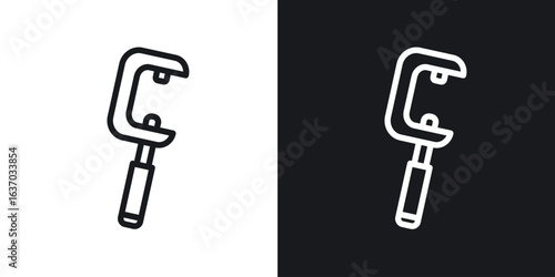 Micrometer icon web design element. line icon