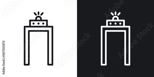 Metal detector icon web design element. line icon