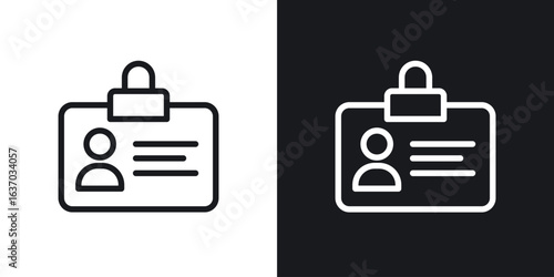 ID badge icon web design element. line icon