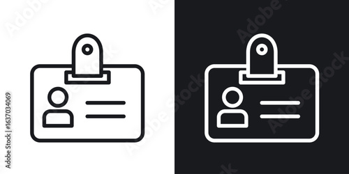 ID badge icon web design element. line icon