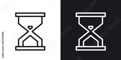 Hourglass end icon web design element. line icon