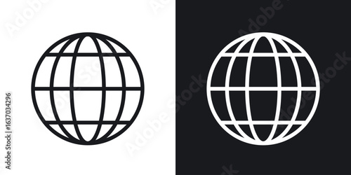 Globe icon web design element. line icon