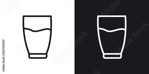Glass icon web design element. line icon