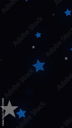 Wallpaper Mural Digitally generated video of blue and grey colored stars moving against black background Torontodigital.ca
