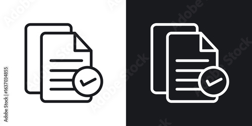 Document accept icon web design element. line icon