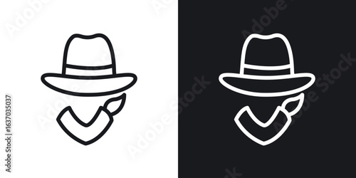 Cowboy icon web design element. line icon