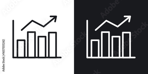 Chart histogram icon web design element. line icon