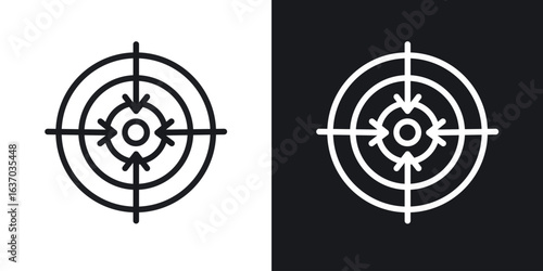 Bullseye pointer icon web design element. line icon