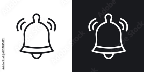 Bell ring icon web design element. line icon