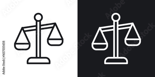Balance scale icon web design element. line icon