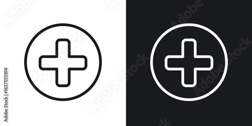 Add icon web design element. line icon