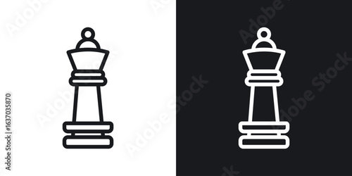 Chess queen icon web design element. line icon