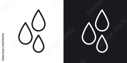 Raindrops icon web design element. line icon