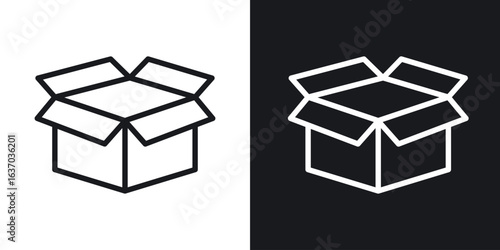 Open box icon web design element. line icon